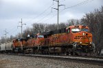 Eastbound grain train approaches Northtown